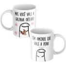 Caneca Xicara de Porcelana Personalizada Meme Flork Amizade melhor amigos