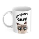 Caneca Xicara de Porcelana Personalizada Para Café e Chá Meme Gatinho Ranzinza Caneca Xicara de Porcelana Personalizada Para Café e Chá Meme Gatinho Ranzinza