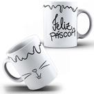 Caneca Xícara Páscoa Coelhinho Chocolate Feliz Páscoa Porcelana MEGA OFERTA!