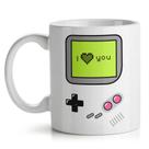 Caneca Xícara Porcelana Gamer Nintendo Retro I Love You