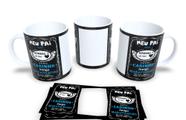Caneca Xicara Porcelana Personalizada Dia Dos Pais 9.5cm.