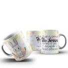 Caneca Xícara Temática Feliz Páscoa 325ml Cerâmica