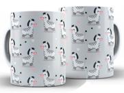 Caneca Zebra Divertida Porcelana Xícara 325ml + Caixa Presente