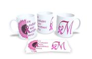 Canecas Branca de Porcelana Personalizadas Outubro Rosa