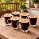 Canecas Copo Chocolate Xícara Chá Café Vidro 230ml Kit 8pçs