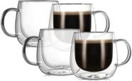 Canecas de café CNGLASS, vidro de parede dupla, 290ml, conjunto de 4