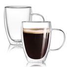 Canecas de café Wells Double Walled Glass 350ml, conjunto de 2