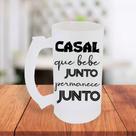 Canecas De Chopp Jateada Personalizada Casal Que Bebe Junto Permanece Junto