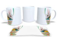 Canecas de Porcelana Branca Personalizadas Coleção Pascoa