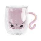 Canecas De Vidro Com Design De Gato, Dupla Camada, Resistentes Ao Calor, Para Leite E Café,