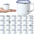 Canecas esmaltadas de café 80ml 24un branca acampamento metal clássicas portáteis fogueira copo