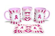 Canecas Rosa de Porcelana Personalizadas Outubro Rosa