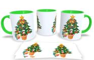 Canecas Verde de Porcelana Personalizadas Arvore de Natal