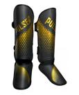 Caneleira De Proteção Muay Thai MMA 20 mm Preta Hexa Dourado Pulser