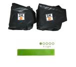 Caneleira/Tornozeleira de Peso 2 Kgs Profissional + Mini Band Faixa Elástica Super Leve Verde