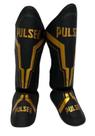 Caneleiras de Proteção Muay Thai 30 mm Preto Iron Dourado Pulser