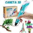 Caneta 3d Impressão Criança Fácil Refil e Filamento Azul