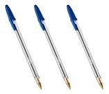 Caneta Bic Crista 1.0 Média Azul - Kit 3
