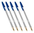 Caneta Bic Crista 1.0 Média Azul - Kit 5
