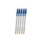 Caneta Bic Crista 1.0 Média Azul - Kit 5