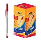 Caneta Bic Cristal Vermelha Transparente 1.0mm Ponta Média