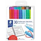 Caneta Broadliner STAEDTLER Triplus de 0,8 mm, sortida, pacote com 30