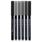 Caneta Brush Newpen Tons de Cinza 6 Cores