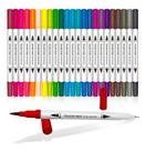 Caneta Brush Pen 36 Cores Duas Pontas Pincel Fina Canetinha