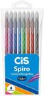 CANETA CIS SPIRO 07 08 CORES UN Colorido
