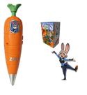 Caneta Com Gravador Voz Brinquedo Infantil Zootopia Cenoura