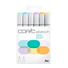 Caneta Copic Sketch 6 Cores Tons Pastel Ponta Dupla
