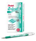 Caneta de gel Pentel Sunburst Metálica com ponta de 0,8 mm, tinta verde x12