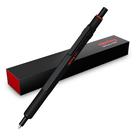 Caneta de gel Rotring 600 com corpo metálico de tinta preta de 0,55 mm Caneta de gel Rotring 600 com corpo metálico de tinta preta de 0,55 mm