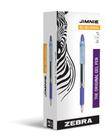 Caneta de gel Zebra Jimnie de 0,7 mm com tinta azul, pacote com 12