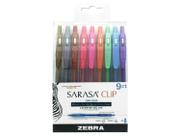 Caneta de gel ZEBRA Pen Sarasa Clip Retrátil Bold 1,0 mm, pacote com 9