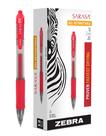 Caneta de gel Zebra Pen Sarasa Dry X20, 0,7 mm, vermelha, pacote com 12