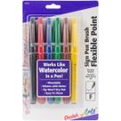Caneta de marcação Pentel SES15CBP6M Fude Brush Tip, pacote com 6