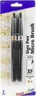 Caneta de marcação Pentel Sign Pen Micro Brush, dourada e prateada, pacote com 2
