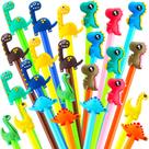 Caneta de tinta gel Gersoniel Dinosaur 24 unidades de tinta preta 19 cm