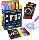 Caneta de tinta invisível GIFTINBOX, pacote com 12 unidades, luz UV e notebook