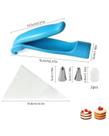 Caneta Decoradora Profissional de Confeitaria com 2 Bicos Inox Ergonômica para Bolos