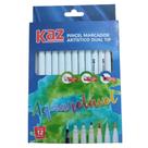 Caneta Dual Brush Tip, Aquarelável, Ponta Dupla Kaz, Kz72202