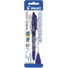 Caneta escreve e apaga esferográfica azul ponta fina 0.7mm Pilot