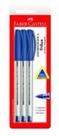 Caneta Esf Az Trilux Ponta Media 3un Sm/032az Faber Blister - 1