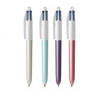 Caneta esferográfica 1.0 retrátil Perolada 4 cores - unidade - Bic Caneta esferográfica 1.0 retrátil Perolada 4 cores - unidade - Bic