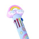 Caneta esferográfica 10 cores - arco iris - papelaria kawaii