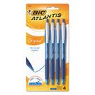 Caneta esferográfica BIC Atlantis Ballpoint, tinta azul média, pacote com 4 Caneta esferográfica BIC Atlantis Ballpoint, tinta azul média, pacote com 4