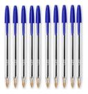 Caneta Esferográfica Bic Clássica 1.0 Mm Cristal Azul 10un