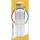 Caneta esferográfica Bic cristal UP ponta média 1.2mm com 5 cores, tampa com clip