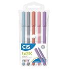 Caneta Esferográfica Cis BPX 0.7mm com 5 Cores